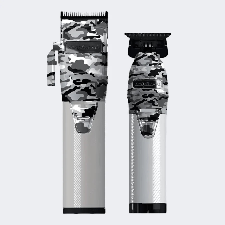 BabylissPRO Silver Camo Clipper/Trimmer Combo